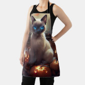 Halloween Siamese kat met pompoenen eng Schort (Insitu)