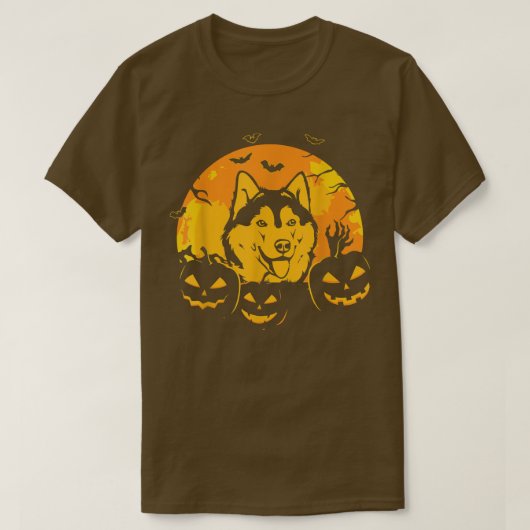 Halloween Siberian Husky Jack O Lantern Dog Pumpki T-shirt (Design voorkant)