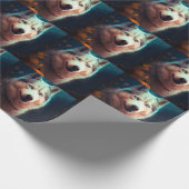 Halloween Siberian Husky met pompoenen eng Cadeaupapier (Hoek)