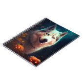 Halloween Siberian Husky met pompoenen eng Notitieboek (Linkerzijde)