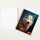 Halloween Siberian Husky met pompoenen eng Planner (Display)