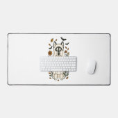 Halloween Siberische Husky Bloemen Bureaumat (Keyboard & Muis)
