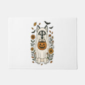Halloween Siberische Husky Bloemen Deurmat (Voorkant)