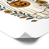 Halloween Siberische Husky Bloemen Poster (Hoek)