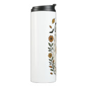 Halloween Siberische Husky Bloemen Thermosbeker (Gedraaid links)