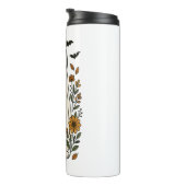 Halloween Siberische Husky Bloemen Thermosbeker (Geroteerd rechts)