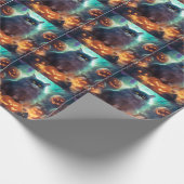 Halloween Siberische kat met pompoenen eng Cadeaupapier (Hoek)