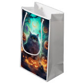 Halloween Siberische kat met pompoenen eng Klein Cadeauzakje (Achterkant Gekanteld)