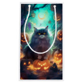 Halloween Siberische kat met pompoenen eng Klein Cadeauzakje (Voorkant)