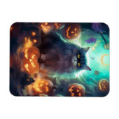 Halloween Siberische kat met pompoenen eng Magneet (Horizontaal)