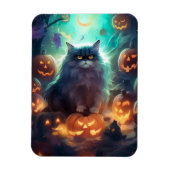 Halloween Siberische kat met pompoenen eng Magneet (Verticaal)