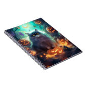 Halloween Siberische kat met pompoenen eng Notitieboek (Rechterzijde)