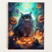 Halloween Siberische kat met pompoenen eng Planner (Voorkant)