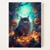 Halloween Siberische kat met pompoenen eng Planner (Achterkant)
