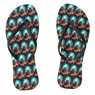 Halloween Siberische kat met pompoenen eng Teenslippers
