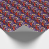 Halloween Siberische Kat Vampier Pompoenen eng Cadeaupapier (Hoek)