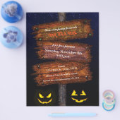 Halloween Sign Scary Pumpkins Costume Party Flyer (Enkel)