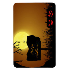 Halloween Sign with Pumpkins - Flexible Magnet Magneet