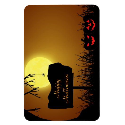 Halloween Sign with Pumpkins - Flexible Magnet Magneet (Verticaal)