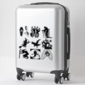 Halloween Silhouet Heksen Coffins Zombies Kraai Sticker (Koffer)