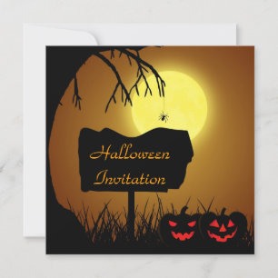 Halloween Silhouet Reclamebord - Uitnodiging Voor 