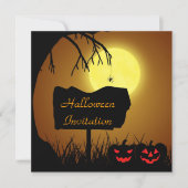 Halloween Silhouet Teken - Feestuitnodiging Kaart (Voorkant)