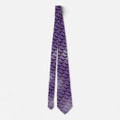 Halloween Silhouette Black Bats Pattern Paars BG Stropdas (Achterkant)