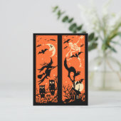  Halloween Silhouette Illustratie Briefkaart (Staand voorkant)