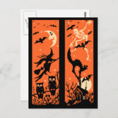  Halloween Silhouette Illustratie Briefkaart (Voorkant / Achterkant)