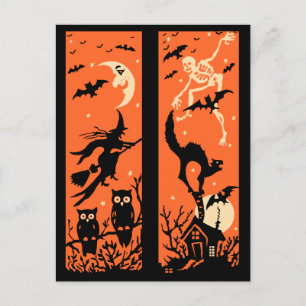 Halloween Silhouette Illustratie Briefkaart