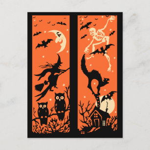  Halloween Silhouette Illustratie Briefkaart