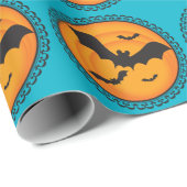 Halloween Silhouettes Bat Wrapping Paper Cadeaupapier (Rol Hoek)
