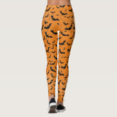 Halloween Silhouettes Bats Oranje & Black Leggings (Achterkant)