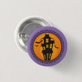 Halloween Silhouettes Haunted House Badge Ronde Button 3,2 Cm (Voorkant /achterkant)