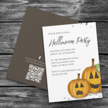 Halloween Simple Cute Pumpkin QR Code Social Media