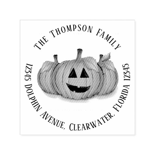 Halloween Simple Whimsical Pumpkin Cute Zelfinktende Stempel (Design)