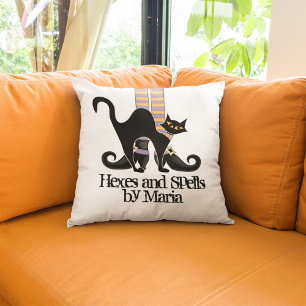 Halloween Simple Whimsical Witch Shoes Black Cat Kussen