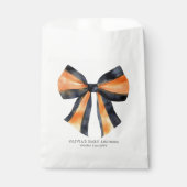 Halloween Sinaasappel Black Coquette Bow Baby show Bedankzakje (Voorkant)