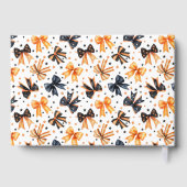 Halloween Sinaasappel Black Coquette Bow Baby show Gastenboek (Achterkant)