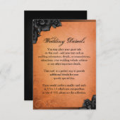 Halloween Sinaasappel & Black Rozen Weddenschap De Informatiekaartje (Voorkant / Achterkant)