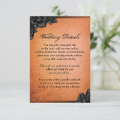 Halloween Sinaasappel & Black Rozen Weddenschap De Informatiekaartje (Staand voorkant)