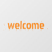 Halloween sinaasappel bloederig welkom aangepaste  raamsticker (Vel)