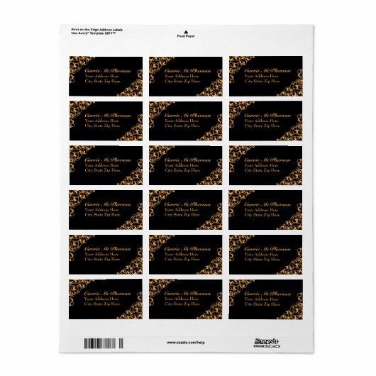 Halloween Sinaasappel bloeien Adresetiketten Etiket (Full Sheet)