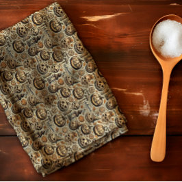 Halloween sinaasappel bruin grijs stijlvol theedoek