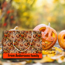 Halloween sinaasappel bruin stijlvol groot cadeauzakje