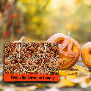 Halloween sinaasappel bruin stijlvol groot cadeauzakje
