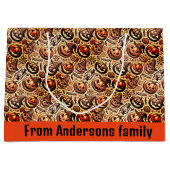 Halloween sinaasappel bruin stijlvol groot cadeauzakje (Voorkant)