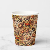 Halloween sinaasappel bruin stijlvol papieren bekers (Achterkant)