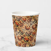 Halloween sinaasappel bruin stijlvol papieren bekers (Voorkant)
