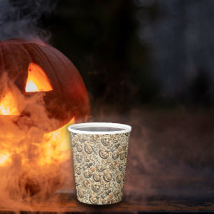 Halloween sinaasappel bruin stijlvol papieren bekers